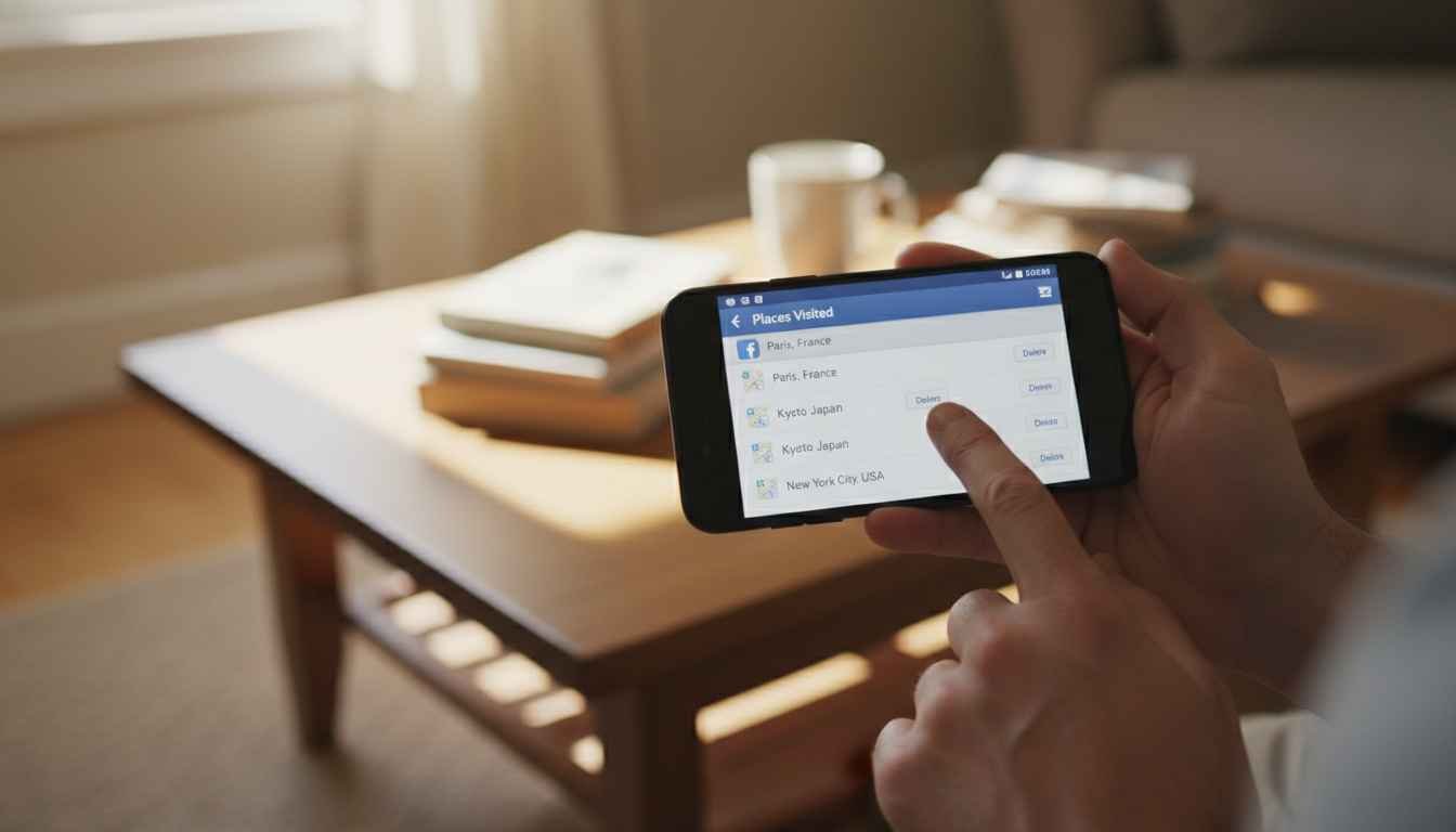 how to delete places visited on facebook